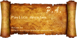 Pavlics Anzelma névjegykártya